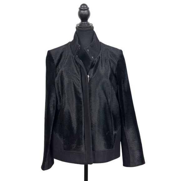 Helmut Lang Black Calf Hair & Wool Jacket | Size Medium - Picture 1 of 6